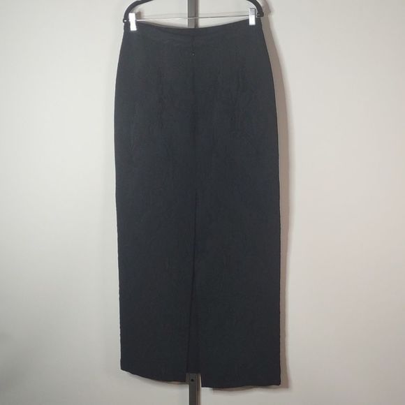 GORG TERI JON Rickie Freeman. S 14 Black Brocade Floor Length Skirt- HOLIDAY - Picture 4 of 8